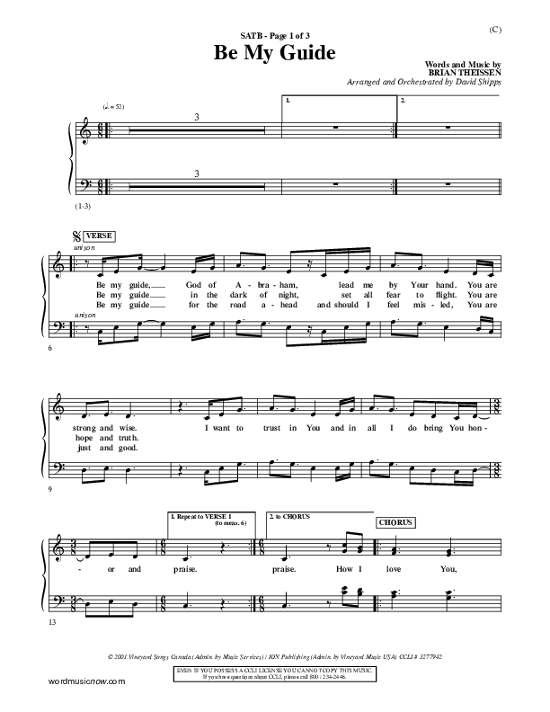 Be My Guide Choir Sheet (SATB) (Brian Doerksen)