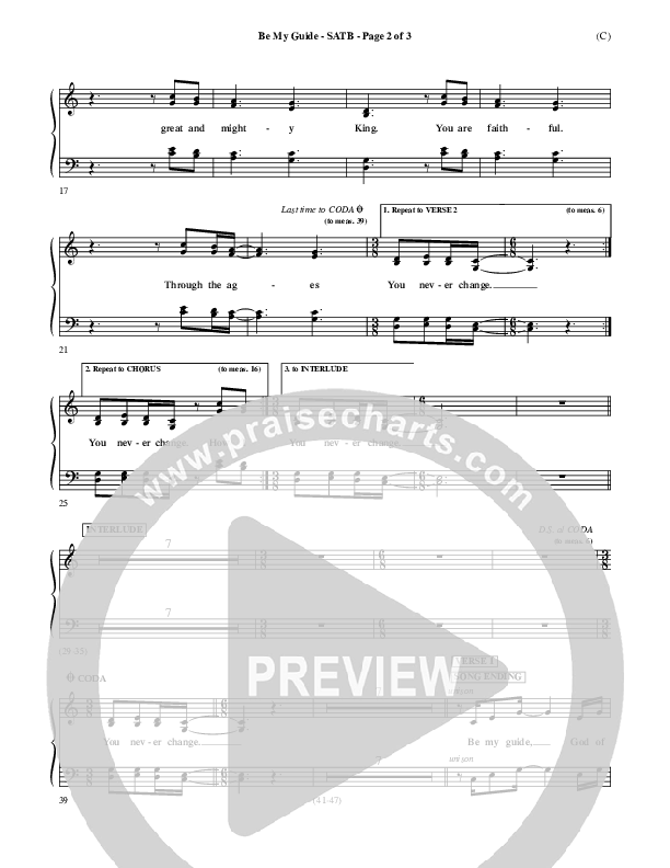 Be My Guide Choir Sheet (SATB) (Brian Doerksen)
