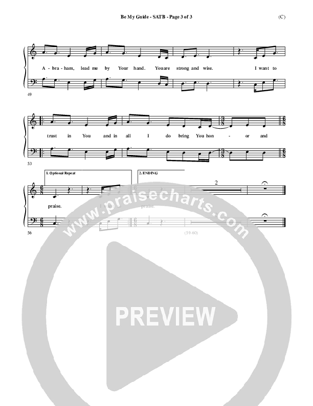Be My Guide Choir Sheet (SATB) (Brian Doerksen)