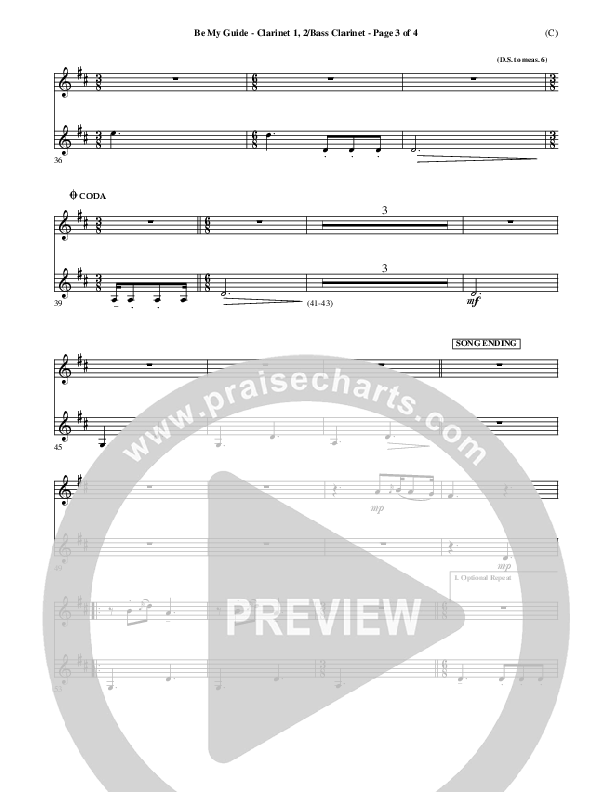 Be My Guide Clarinet 1/2, Bass Clarinet (Brian Doerksen)