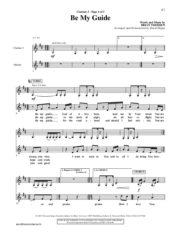 Be My Guide Clarinet 3 (Brian Doerksen)