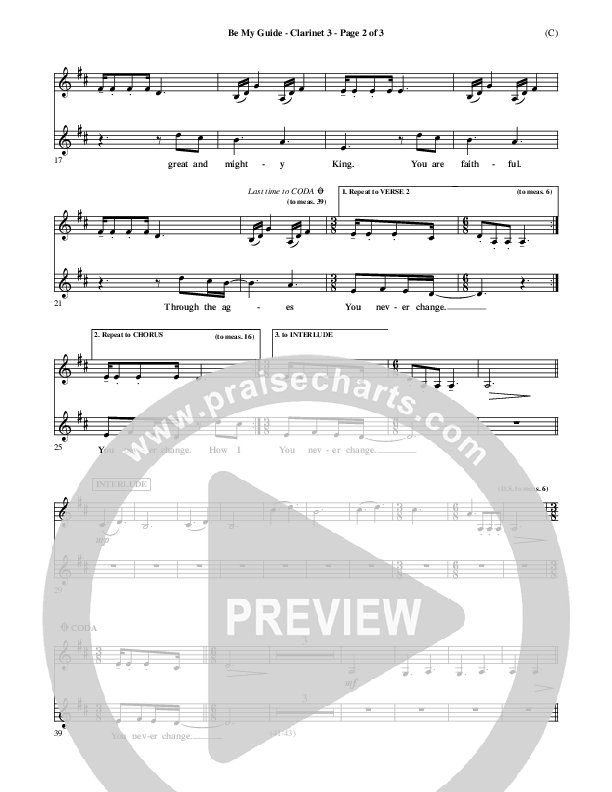 Be My Guide Clarinet 3 (Brian Doerksen)