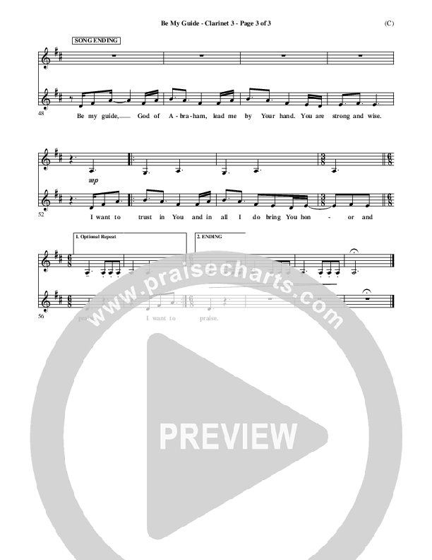 Be My Guide Clarinet 3 (Brian Doerksen)