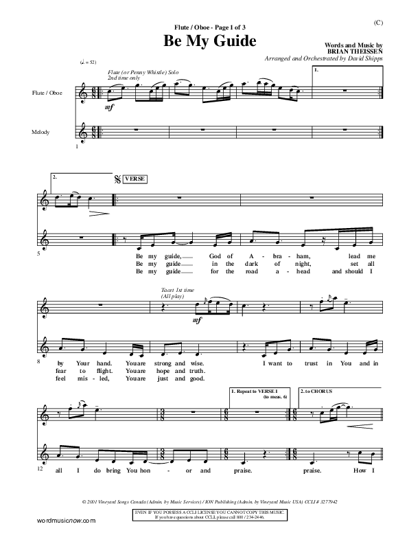 Be My Guide Flute/Oboe (Brian Doerksen)