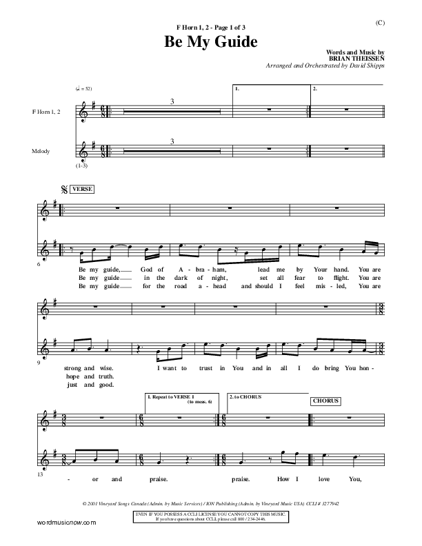 Be My Guide French Horn 1/2 (Brian Doerksen)