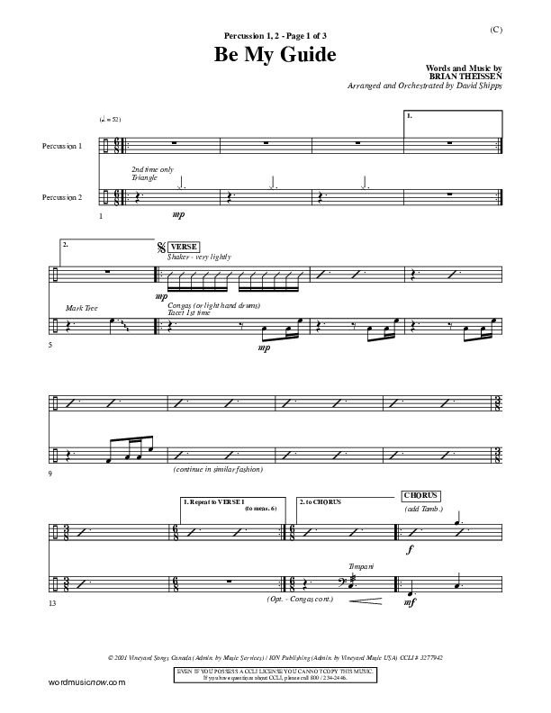 Be My Guide Percussion 1/2 (Brian Doerksen)