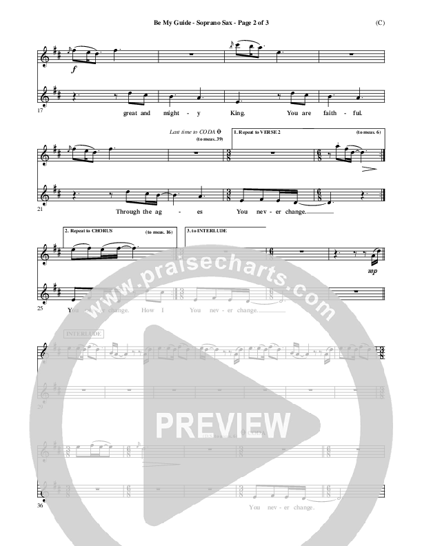 Be My Guide Soprano Sax (Brian Doerksen)
