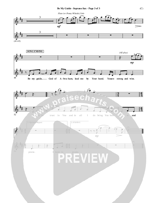 Be My Guide Soprano Sax (Brian Doerksen)