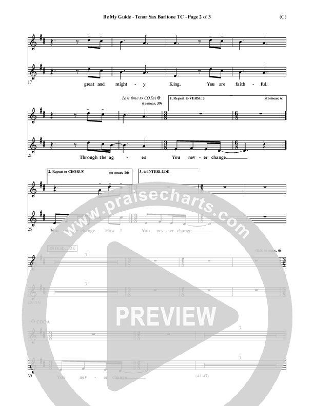 Be My Guide Tenor Sax/Baritone T.C. (Brian Doerksen)