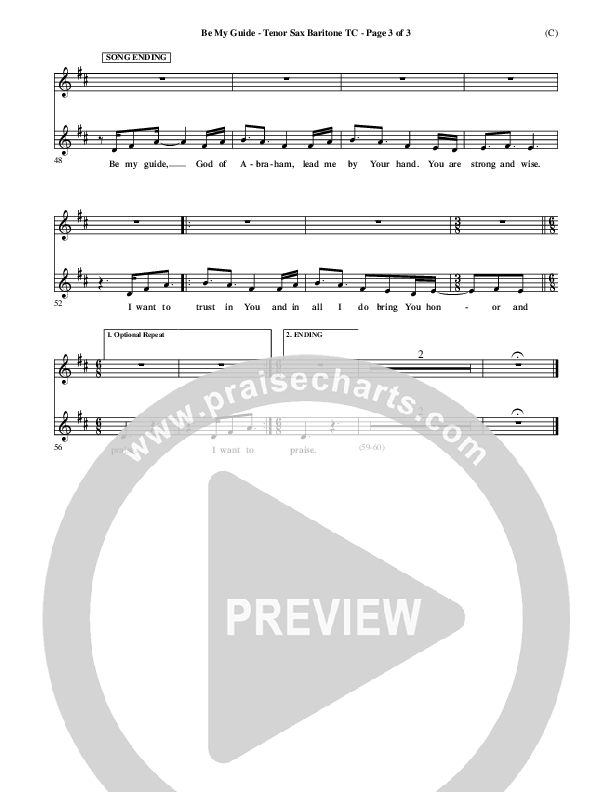Be My Guide Tenor Sax/Baritone T.C. (Brian Doerksen)