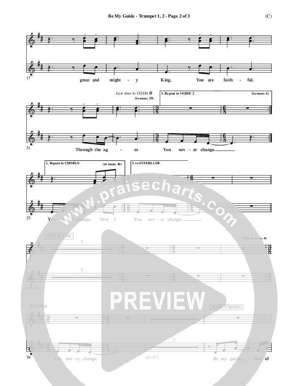 Be My Guide Trumpet 1,2 (Brian Doerksen)