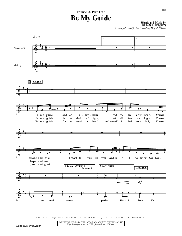 Be My Guide Trumpet 3 (Brian Doerksen)