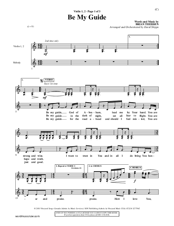 Be My Guide Violin 1/2 (Brian Doerksen)