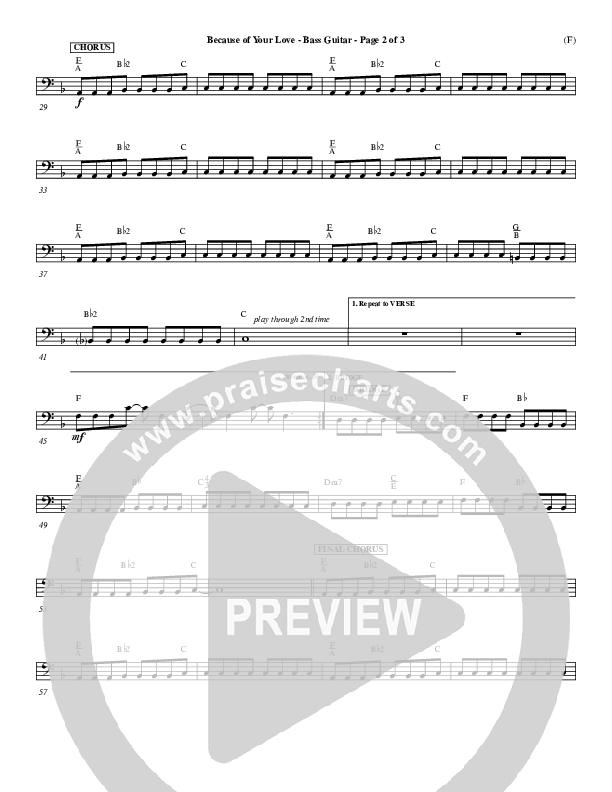 Because Of Your Love Bass Guitar (Paul Baloche)