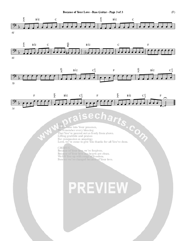 Because Of Your Love Bass Guitar (Paul Baloche)