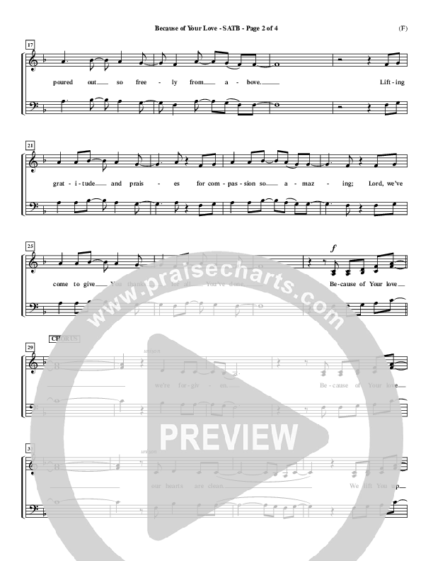 Because Of Your Love Choir Vocals (SATB) (Paul Baloche)