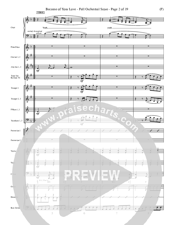 Because Of Your Love Conductor's Score (Paul Baloche)