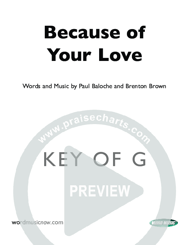 Because Of Your Love Cover Sheet (Paul Baloche)