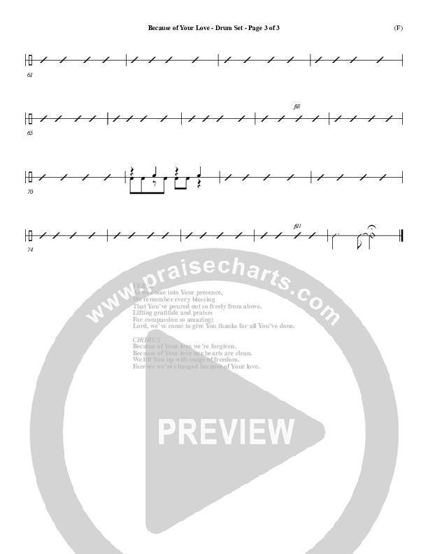 Because Of Your Love Drum Set (Paul Baloche)