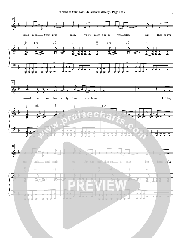 Because Of Your Love Piano/Vocal (Paul Baloche)