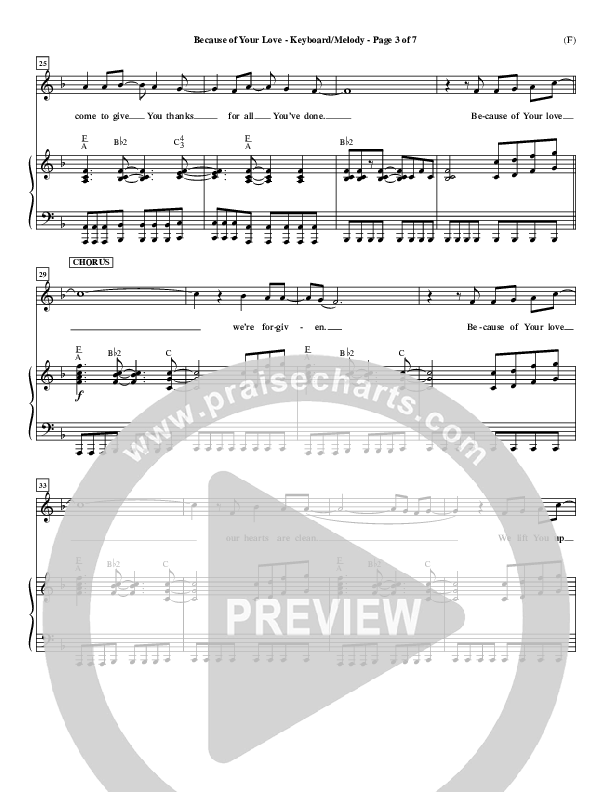 Because Of Your Love Piano/Vocal (Paul Baloche)