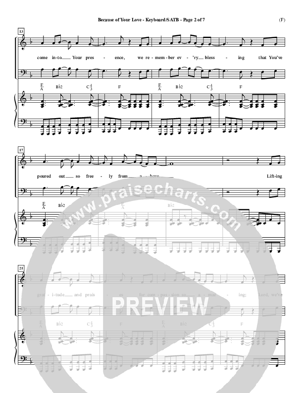 Because Of Your Love Lead Sheet (Paul Baloche)