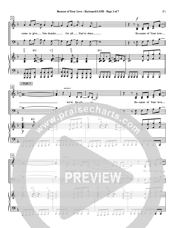 Because Of Your Love Lead Sheet (Paul Baloche)