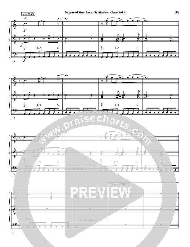 Because Of Your Love Synth (Paul Baloche)