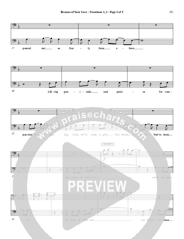 Because Of Your Love Trombone 1/2 (Paul Baloche)