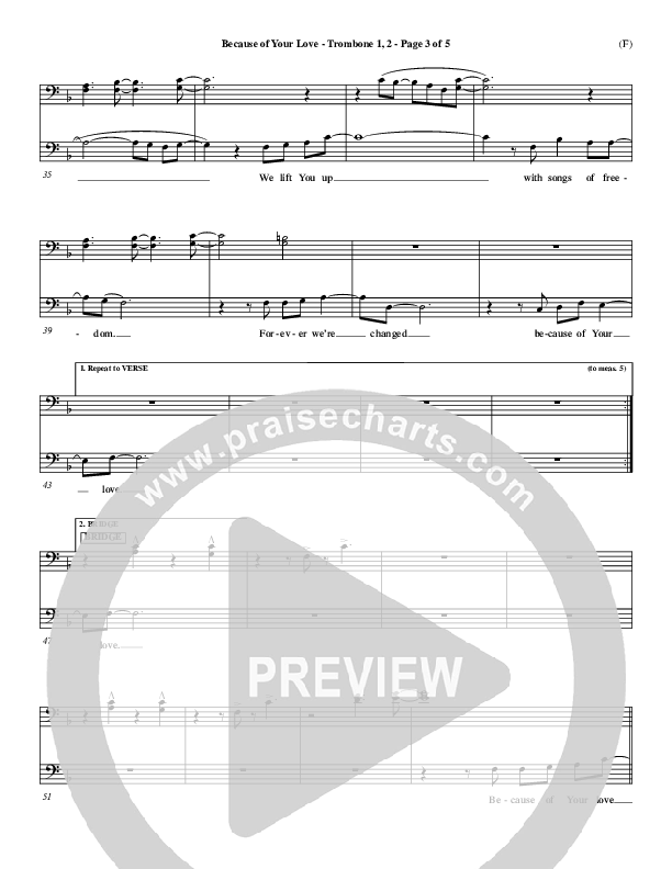 Because Of Your Love Trombone 1/2 (Paul Baloche)