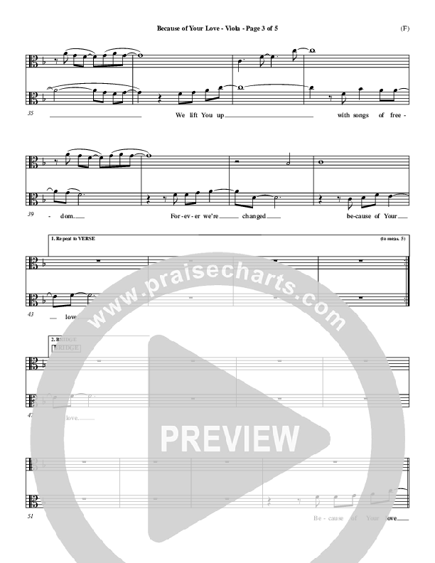 Because Of Your Love Viola (Paul Baloche)