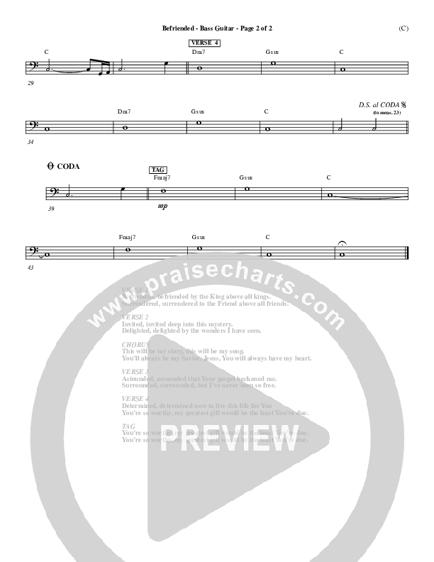 Befriended Rhythm Chart (Matt Redman)