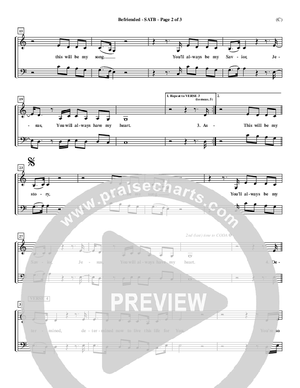 Befriended Choir Sheet (SATB) (Matt Redman)