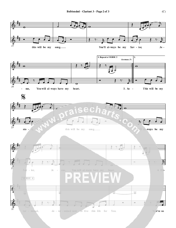 Befriended Clarinet 3 (Matt Redman)