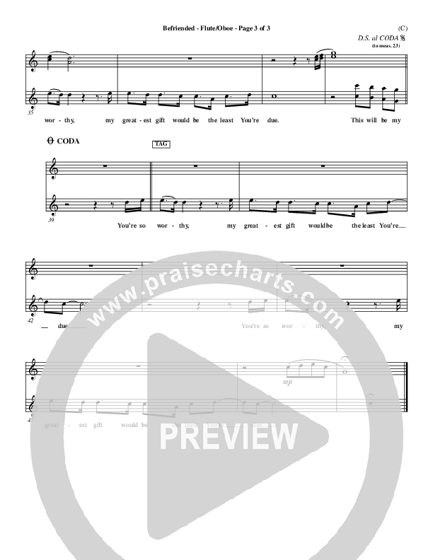 Befriended Flute/Oboe (Matt Redman)