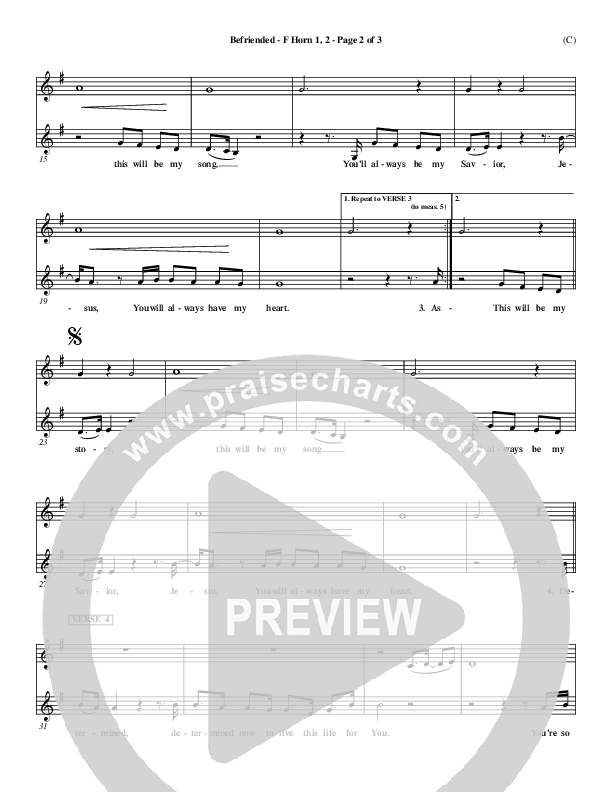 Befriended French Horn 1/2 (Matt Redman)