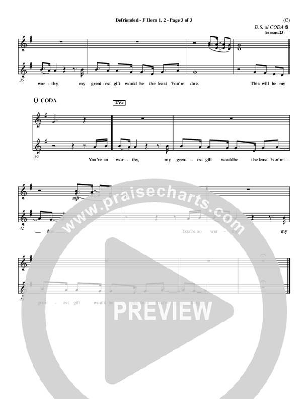 Befriended French Horn 1/2 (Matt Redman)