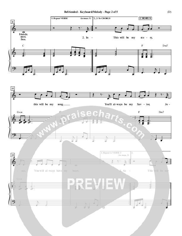 Befriended Piano/Vocal (Matt Redman)