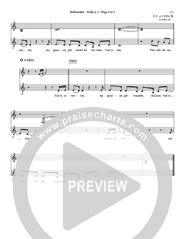 Befriended Violin 1/2 (Matt Redman)