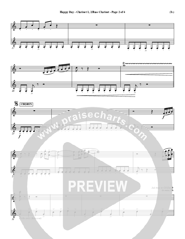 Happy Day Clarinet 1/2, Bass Clarinet (Tim Hughes)