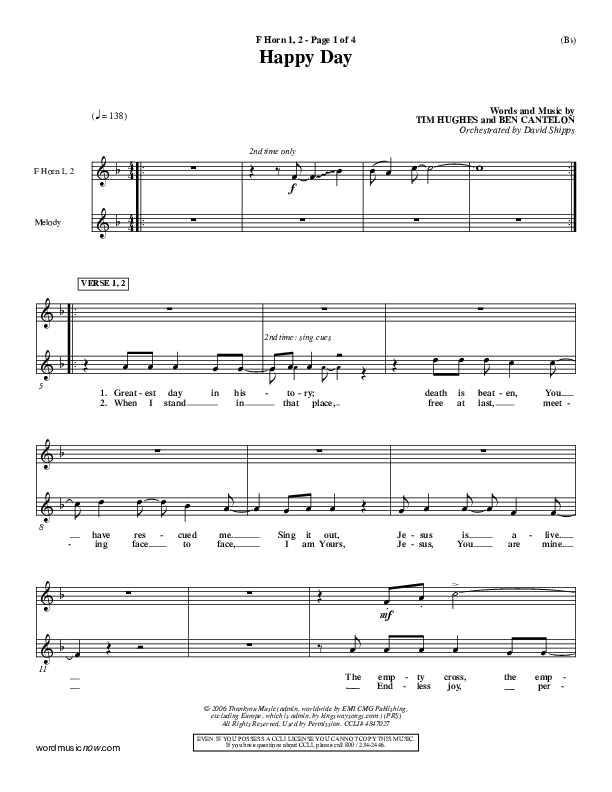 Happy Day French Horn 1/2 (Tim Hughes)