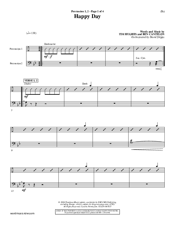 Happy Day Percussion 1/2 (Tim Hughes)