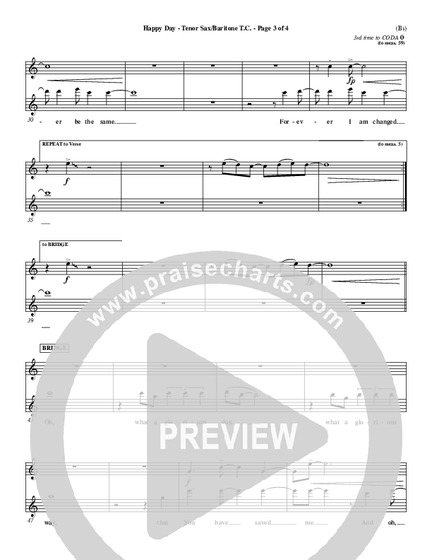 Happy Day Tenor Sax/Baritone T.C. (Tim Hughes)