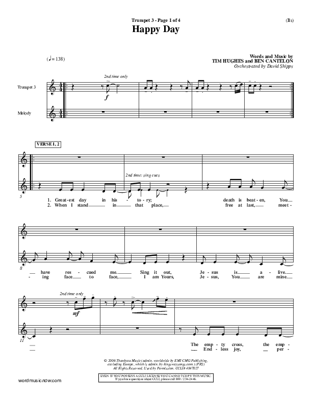 Happy Day Trumpet 3 (Tim Hughes)