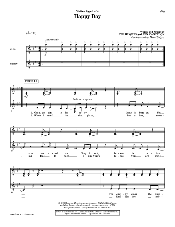 Happy Day Violins (Tim Hughes)