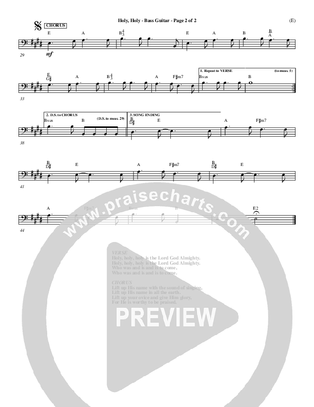 Holy Holy Bass Guitar (Nathan Fellingham)