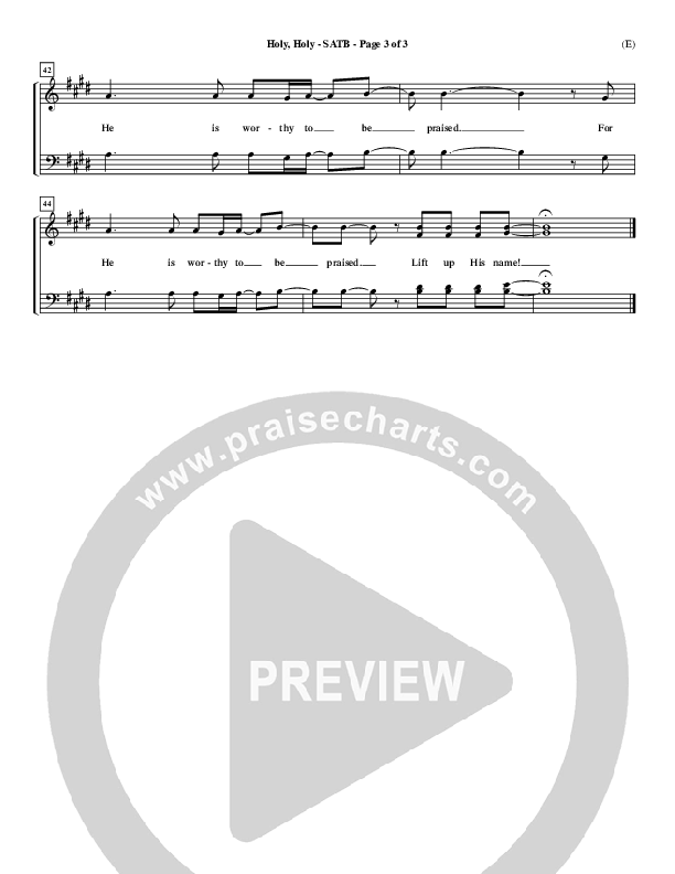 Holy Holy Choir Sheet (SATB) (Nathan Fellingham)