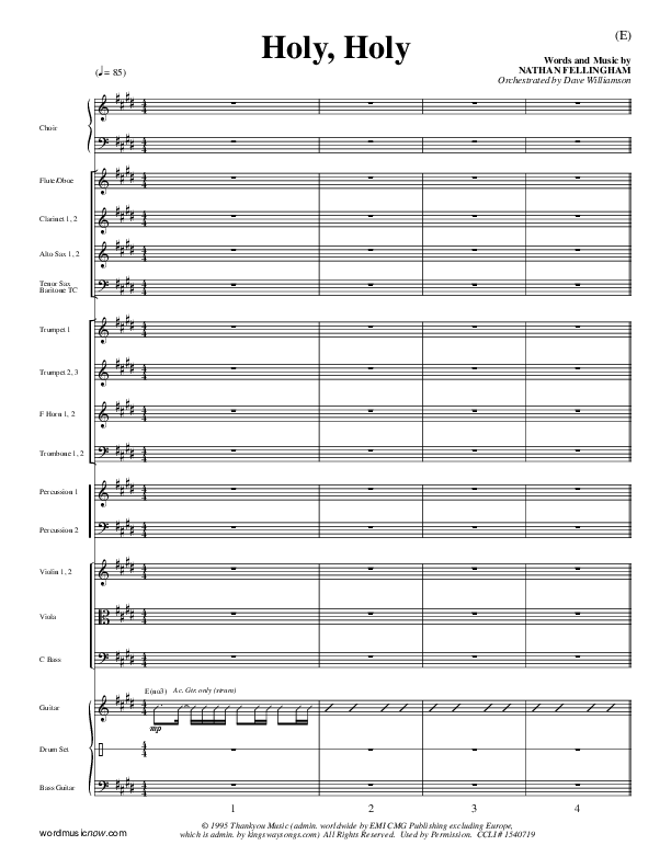 Holy Holy Conductor's Score (Nathan Fellingham)