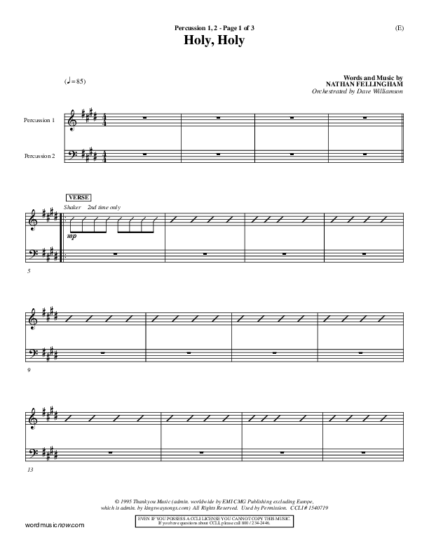 Holy Holy Percussion 1/2 (Nathan Fellingham)