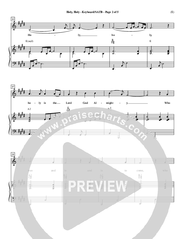 Holy Holy Piano/Vocal (SATB) (Nathan Fellingham)